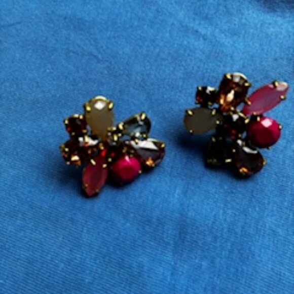 J.Crew Floral Crystal assorted colors post earrings - Picture 6 of 7